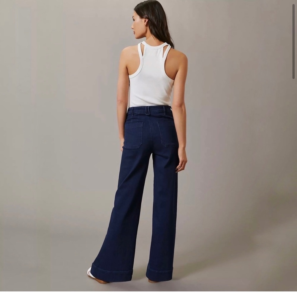 Pilcro The Skipper Wide Leg Dark Wash Jeans Size 25